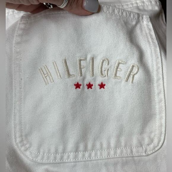 RARE Tommy Hilfiger Wide Leg High Rise Jeans White Size 10 Vintage 90s - Picture 7 of 15